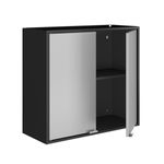 Armario-Aereo-Multiuso-Preto-com-Cinza-2-Portas-Smart