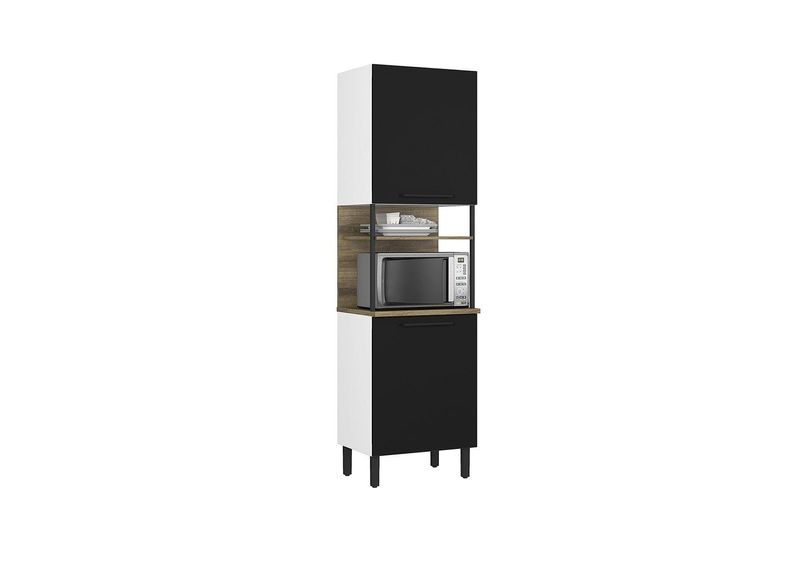 Paneleiro p/1 Forno Cozinhas Itatiaia Bali - 2 Portas - Preto Matte