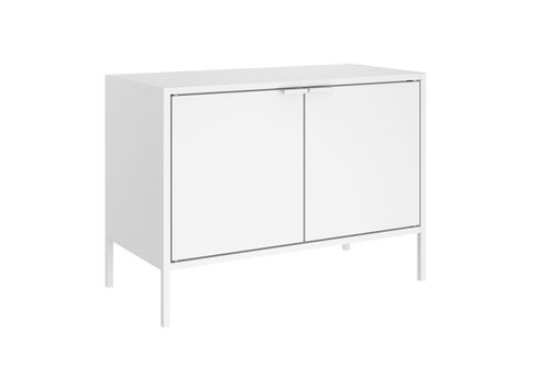 Balcão Multiúso Baixo Itatiaia com 2 Portas em Aço Branco Matte Smart