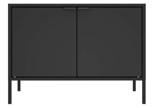 Balcão Multiúso Baixo Itatiaia com 2 Portas em Aço Preto Matte Smart