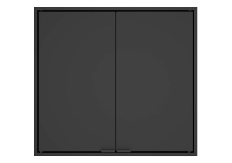 Armário de Cozinha Aéreo Multiúso Itatiaia Smart - 2 Portas - Preto Matte