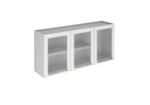 Armário Aéreo Branco 3 Portas com Vidro Dandara