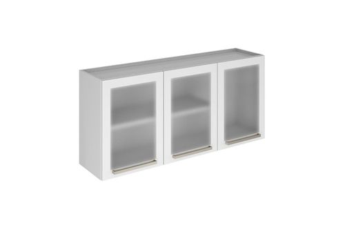 Armário Aéreo Itatiaia Dandara em Aço Branco 3 Portas com Vidro