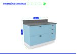 Balcão Cozinhas Itatiaia Retrô i1 - 1 Porta e 4 Gavetas - Azul Claro