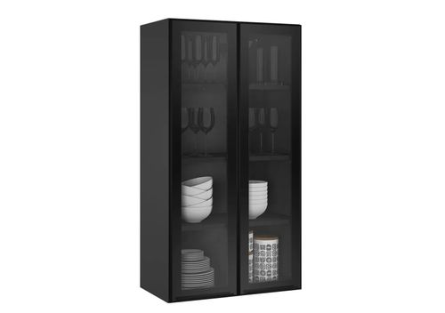 Cristaleira Itatiaia Exclusive 2 Portas com Vidro Grafite/Preto