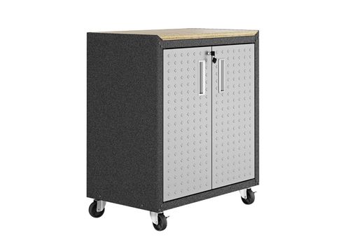 Balcão Multiúso Titanium Itatiaia Com Tampo 2 Portas Preto/Cinza