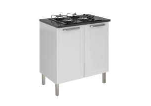 Balcão de Cozinha Itatiaia em Aço p/ Cooktop 4 Bocas com 2 Portas Branco Tarsila