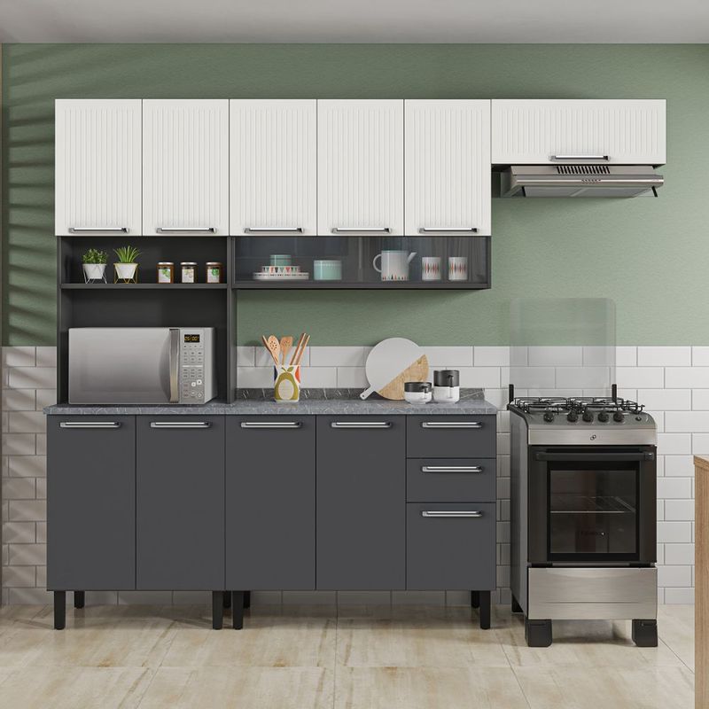 Cozinha-Completa-Grafite-Branca-em-Aco-4-Pecas-Midi-Pop-Art-i3-com-Paneleiro