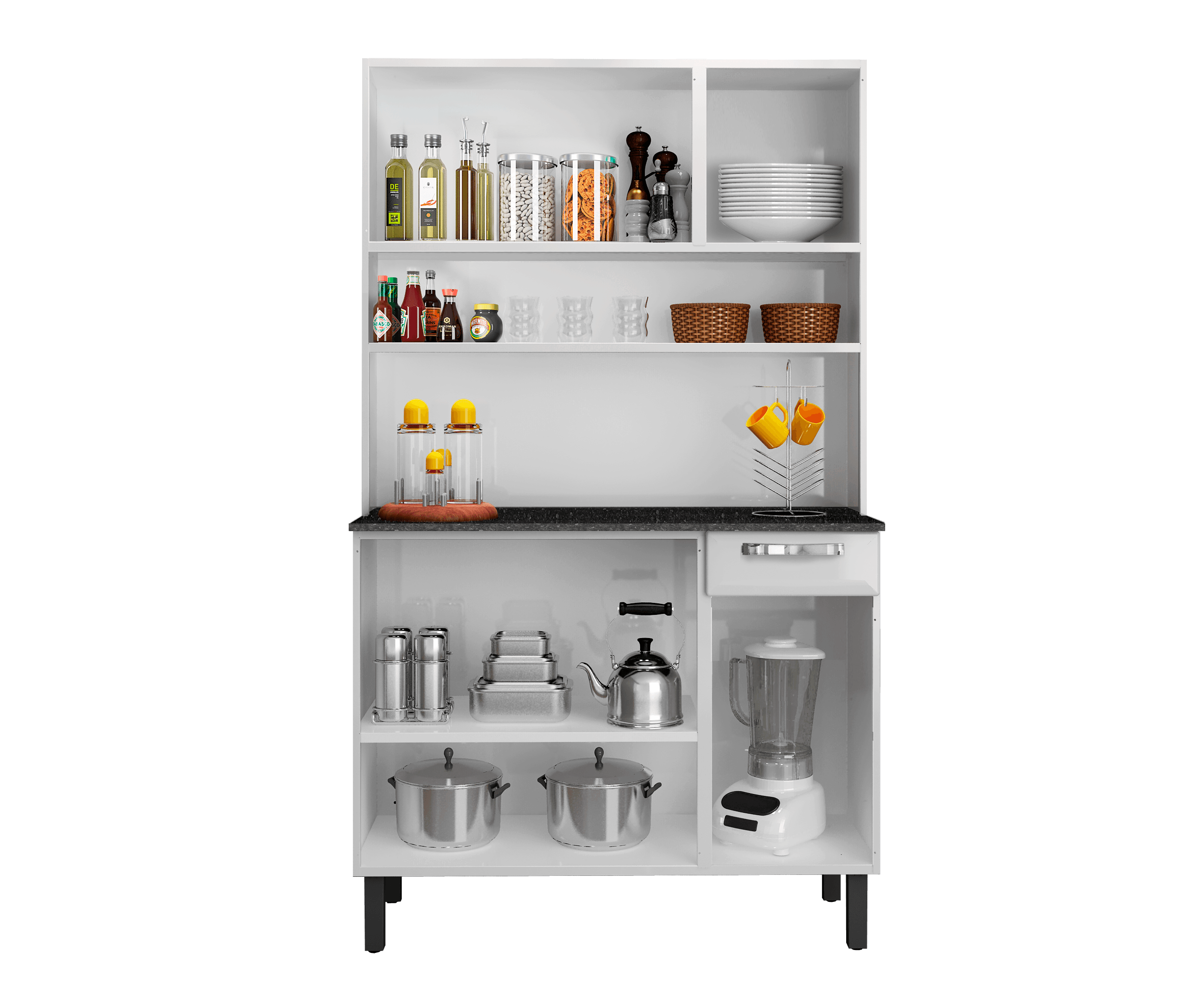 Kit de Cozinha Branco Rose Completo e Moderno