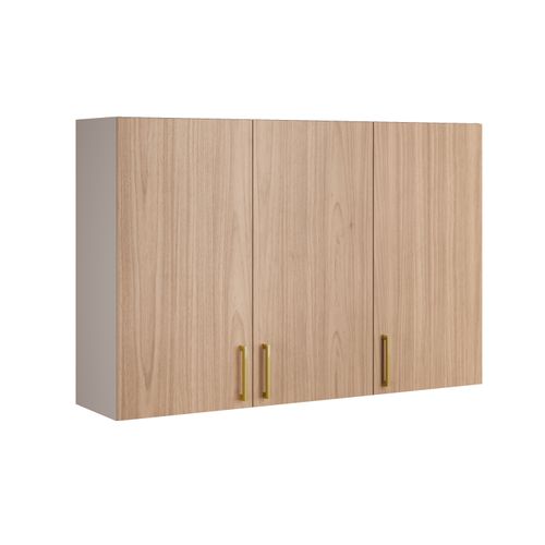 Armário Aéreo de Cozinha Fendi e Cedro 3 Portas Essence