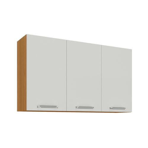 Armário Aéreo de Cozinha Itatiaia 120cm em Madeira Cinamomo/Off White Vegas