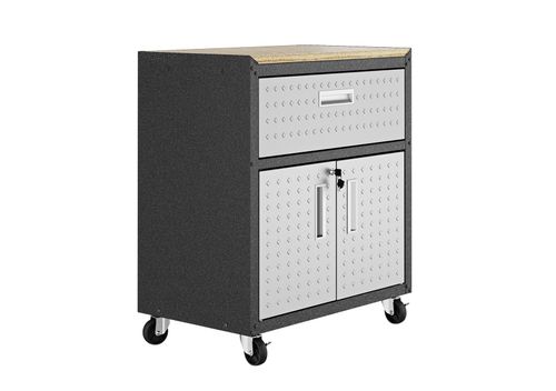 Balcão Multiúso Titanium Itatiaia Sem Tampo 2 Portas e 1 Gaveta Preto/Cinza