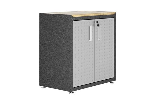 Balcão Multiúso Titanium Itatiaia Com Tampo 2 Portas Preto/Cinza