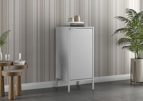 Balcão Multiúso Alto Itatiaia com 1 Porta em Aço Branco Matte Smart