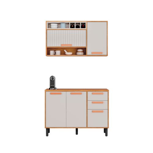 Cozinha Compacta 120cm Nápoles Off White em MDP Itatiaia