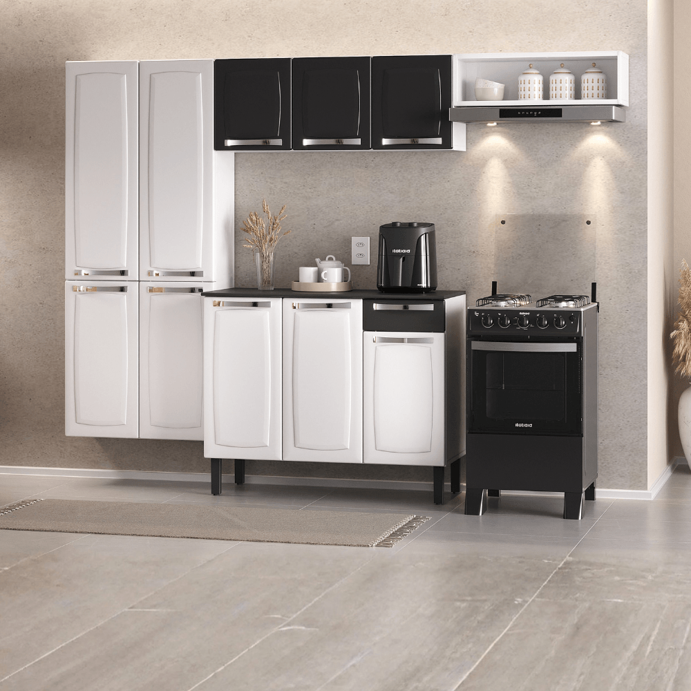 ROSEページ Cozinha Completa Rose Branca em Aço 4 Peças