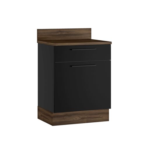 Balcão de Cozinha Itatiaia em Aço 3 Gavetas Preto Matte Exclusive