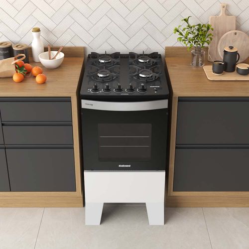 Fogão 4 Bocas Itatiaia Branco Itaglass Plus com Mesa de Vidro